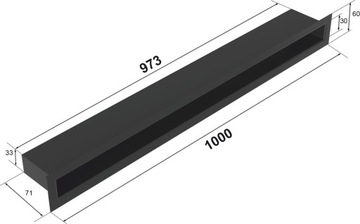 Решетка INOX TUNNEL, полированная, 60x1000, вентиляция