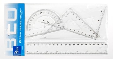 Геометрический набор с линейкой 20см Tetis BL001-BK