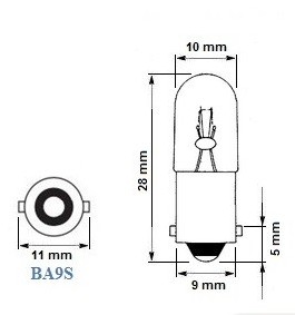 BA9S 2W 48V стеклянная лампа