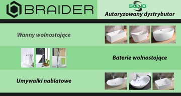 BRAIDER Отдельностоящая ванна LEDGE 150 см. белый и черный