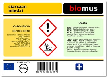 Biomus МЕДИ СУЛЬФАТ технический пентагидрат CuSO4 1кг