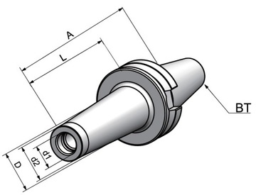 ДЕРЖАТЕЛЬ BT40 ДЕРЖАТЕЛЬ С РЕЗЬБОЙ M12, ХВОСТОВИК L150