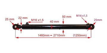 SIŁOWNIK HYDRAULICZNY CYLINDER SKOK 1250 L= 1460mm