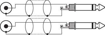 КАБЕЛЬ 2 RCA РАЗЪЕМ 6,3 мм MONO MONACOR MCA-154