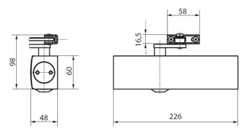 GEZE TS 2000 VBC Доводчик с замком и кнопкой ВКЛ/ВЫКЛ белый