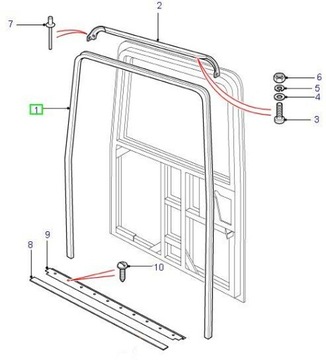 Уплотнитель задней двери 3/5 Land Rover Defender