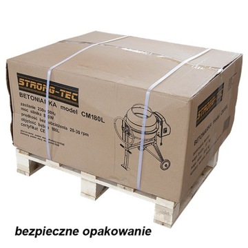 BETONIARKA 100 L 230V ŻELIWO + RĘKAWICE MOC 550 W