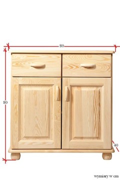 комод сосна 2С2Д 80х80х40, массивная обработка