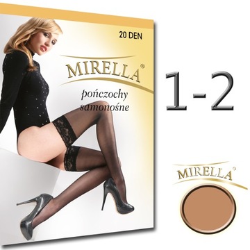 MIRELLA Pończochy samonośne 20 den 1/2 Natural