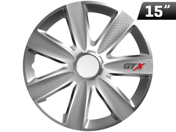 КОМПЛЕКТ 4x КОЛПАКОВ 15 VERSACO GTX Carbon Silver