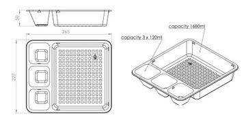 Контейнер PET TRAY, 4 отделения, набор 10 шт.