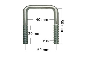 Держатель U-образного болта. Монтажный винт 40x50 мм M10.