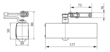 Доводчик GEZE TS 1500 с замком, белый