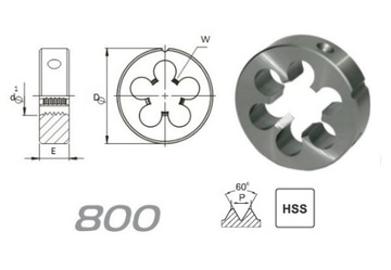 Матрица M40x1,5 DIN-EN 22568, метрическая мелкая резьба HSS 800 FANAR (