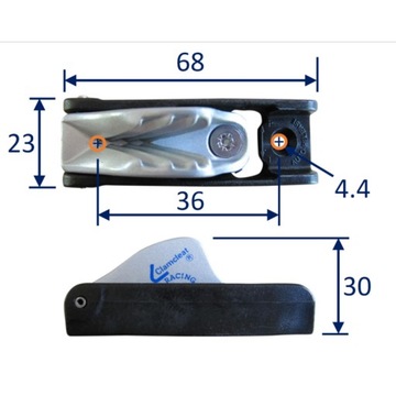 Самовысвобождающаяся планка для руля направления Clamcleat cl257