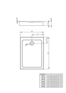 RADAWAY DOROS F Компактный душевой поддон 140x80