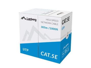 СЕТЕВОЙ КАБЕЛЬ UTP CAT 5E, 305 м, ВИТАЯ ПАРА LANBERG