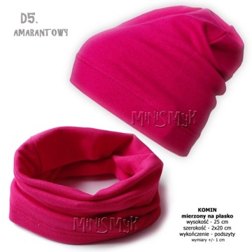 Komplet CZAPKA + TUBA beanie komin KOLORY r. 50-52