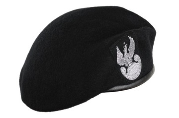 Polski BERET TŁOCZONY WP z ORŁEM CZARNY rozm. 59