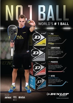 Мяч для сквоша DUNLOP PRO 2 точки OPOLE