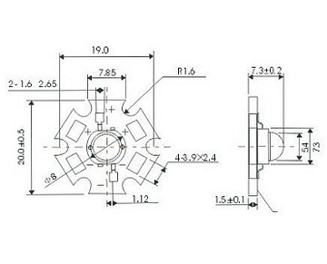 3W PowerLED IR 730нм 850нм 940нм Светодиод с печатной платой