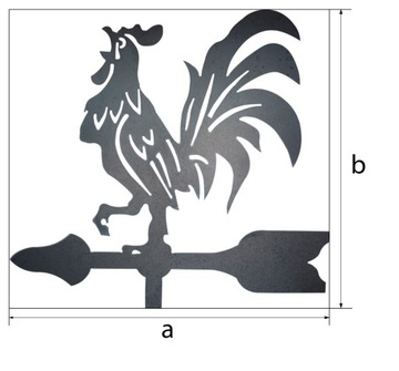 Подарочное украшение петух флюгер из стали 50х53см