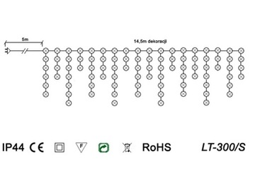 Уличные светильники 300 сосульки LED CURTAIN 14,5 м COL