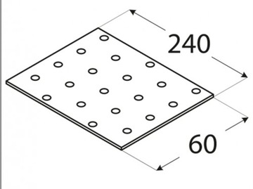 ПЛОСКИЙ СОЕДИНИТЕЛЬ ПЕРФОРИРОВАННАЯ ПЛАСТИНА PP8 OC 60x240