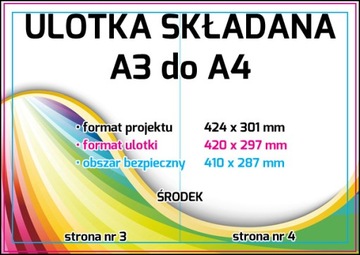 ЛИСТОВКИ СКЛАДАННЫЕ ПАПКИ А3 ДО А4 250 шт. - 170г.