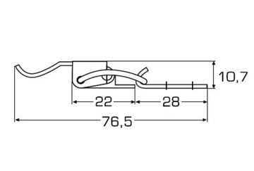 ЗАЩЕЛКА КАНДАГАРСКАЯ НЕРЖАВЕЮЩАЯ L=65.0MM R39