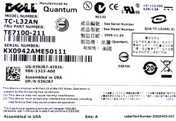 СТРИМЕР QUANTUM TC-L32AN LTO ULTRIUM 3 SATA НДС23