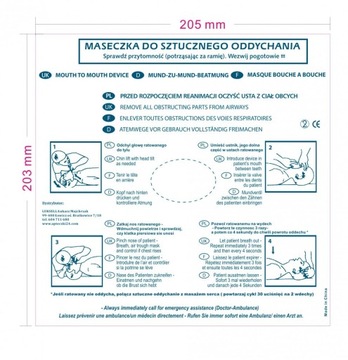 Maseczka ustnik do sztucznego oddychania M1 100szt