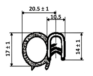 ПРОКЛАДКА Т-7 ДВЕРИ POLONEZ FIAT MALUCH 126п 125п