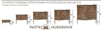 Płot z wikliny ogrodowy drewniany naturalny 100x20