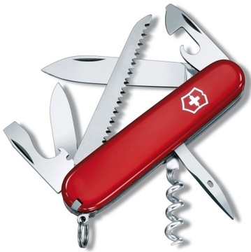 Victorinox 1.3613, Карманный нож Camper + кожаный чехол 4.0520.3, 91 мм красный