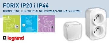 Розетка Forix 2x2P+Z IP20 для поверхностного монтажа LEGRAND 782419