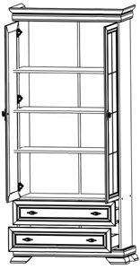 Шкаф-витрина для гостиной, столовой, кабинета KORA KRW2