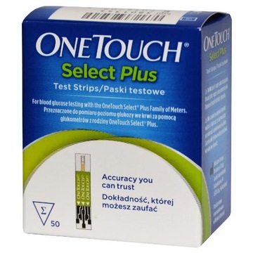 OneTouch Select Plus глюкозные полоски, 50 полосок