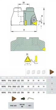 ФРЕЗЕРНАЯ ГОЛОВКА VRF90 TP16 D80 d32 Z05