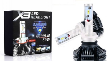 Лампы 2шт LED H27 X3 ZES 50W 12000lm LUMILEDS