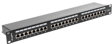 ПАТЧ-ПАНЕЛЬ 24 ПОРТА 1U CAT.6 FTP ЧЕРНАЯ LANBERG
