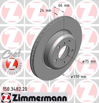 ДИСКИ ПЕРЕДНИЕ ZIMMERMANN BMW 5 F10 F11 330MM