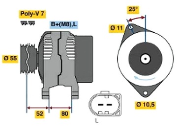 ALTERNATOR FIAT DUCATO 2.3 EURO5 2012-14 M.MARELLI