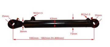 ГИДРАВЛИЧЕСКИЙ ЦИЛИНДР CJ2F 63x36x800 U30 L=1082