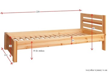 Кровать из сосны Хания 90х220 + плотный каркас