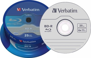 VERBATIM BD-R BLU-RAY 25ГБ DataLife 6x 25шт!!!!