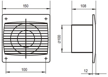 WENTYLATOR ŁAZIENKOWY 100 S VENTS WERSJA STANDARD