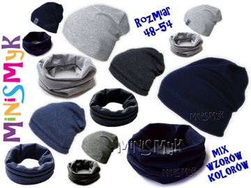 Komplet CZAPKA + TUBA beanie komin KOLORY r. 46-51