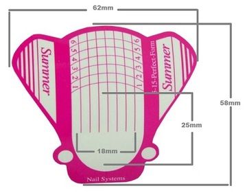 Шаблоны форм для наращивания ногтей Summer 500