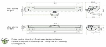 SIŁOWNIK ELEKTRYCZNY okienny LIWIN L25 230V czarny